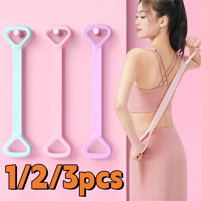 Sports Equipment Supplies - 1/2/3 個新しい 8 文字プーラーホームフィットネス機器弾性ベルトヨガ補助女性オープンショルダー美容バックストレッチャー