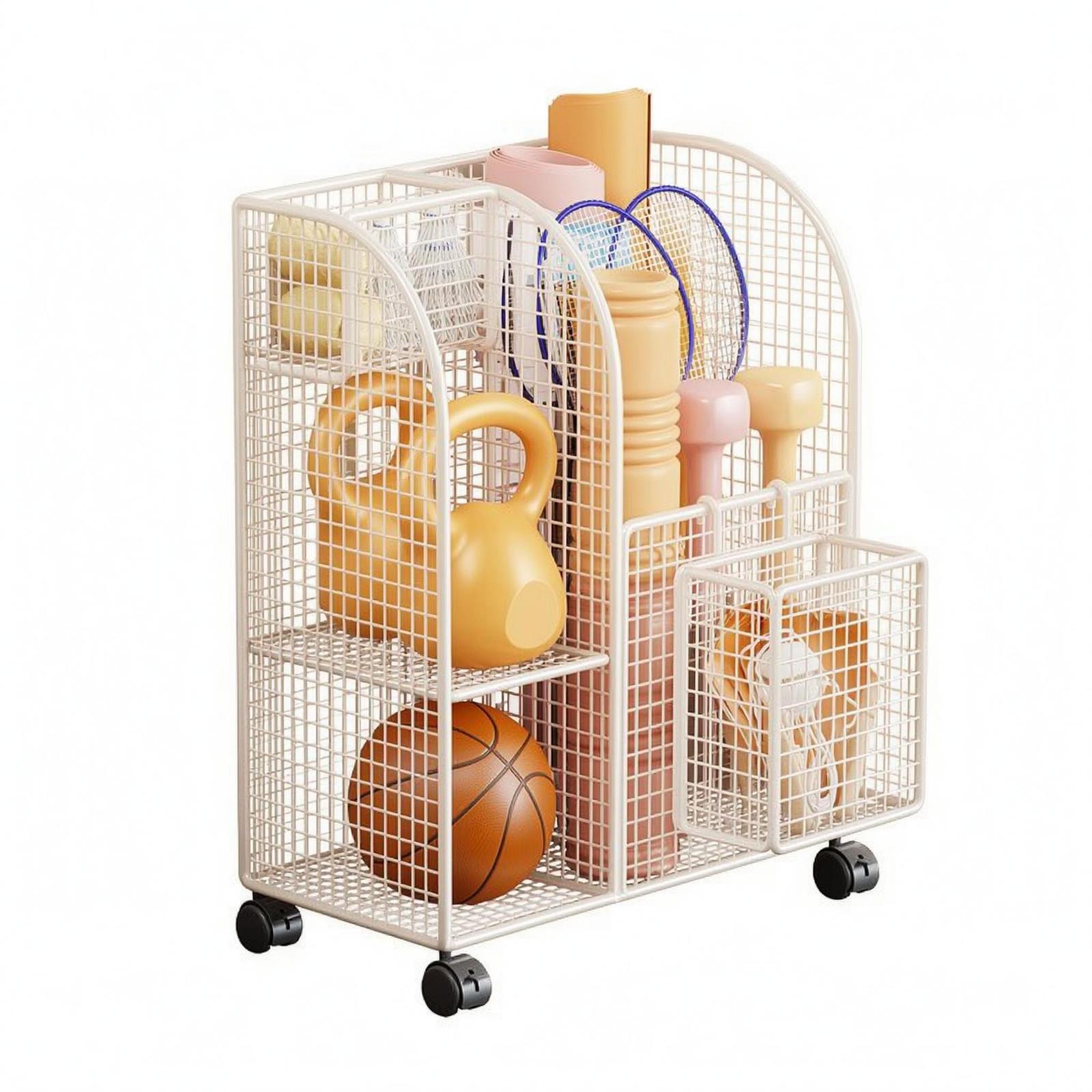 多段式金属製ワイヤー収納カート（スポーツ用品やヨガマット用、 - Sports Equipment For Home のレビューと価格