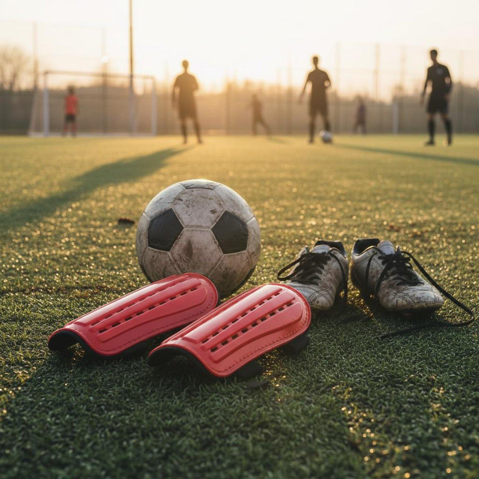 サッカーシンガード、固定ストラップ付き、大人用フットボールシ - Sports Equipment Training のレビューと価格