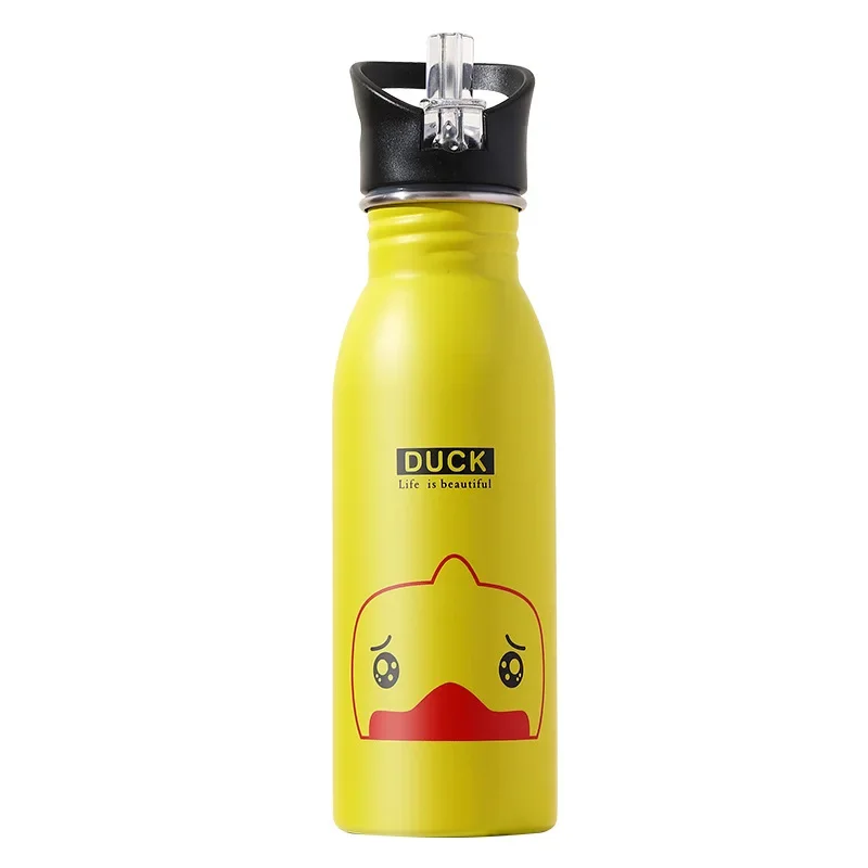 500ML ステンレス鋼製ウォーターボトル ストロー付き か - Sports Equipment 5 Years Old のレビューと価格
