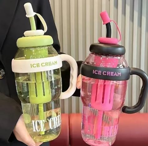 1100/1300ml 可愛い水筒 ハンドルとストロー付き  - Sports Equipment 5 Years Old のレビューと価格